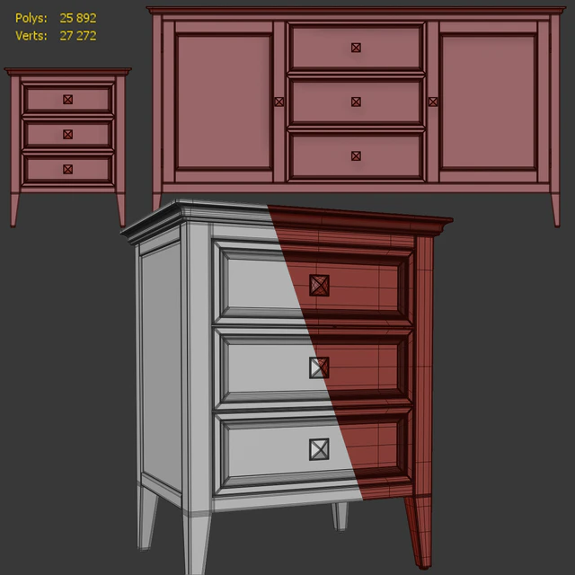 Комод и тумба прикроватная Бруклин. Sideboard, nightstand by MebelMoscow — Скачать