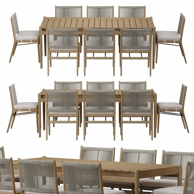 Four Hands Rosen Outdoor Dining Table set — Скачать