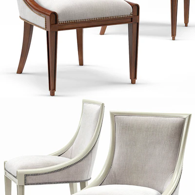 Stockton Ivory Lacquered Dining Chair, Maxime French Round Dining Table — Ver 2
