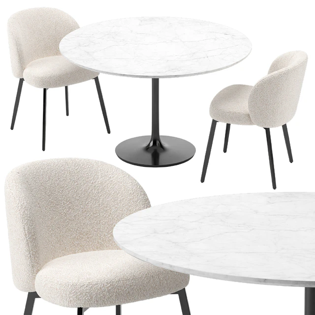 Eichholtz Lloyd Chair and Crate & Barrel Nero Table — Скачать