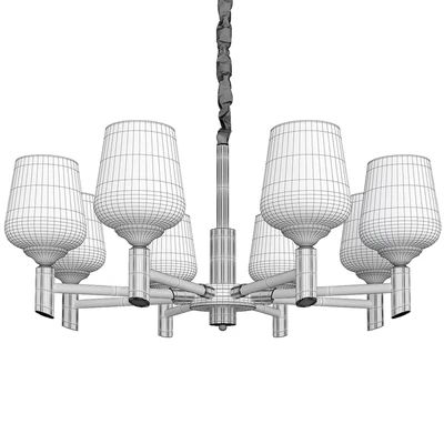 Cup chandelier light fixture traditional white glass pendant lighting — Ver 2