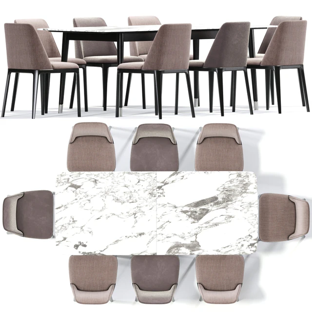 Poliform Grace Dining Chair Table — Скачать