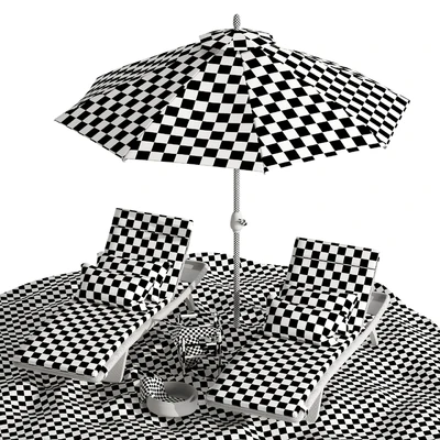 Beach umbrella and chaise longue set 2 — Вид 3