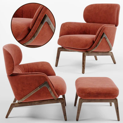 Luca Nichetto Elysia Lounge Chair and Nino Ottoman — Вид 1