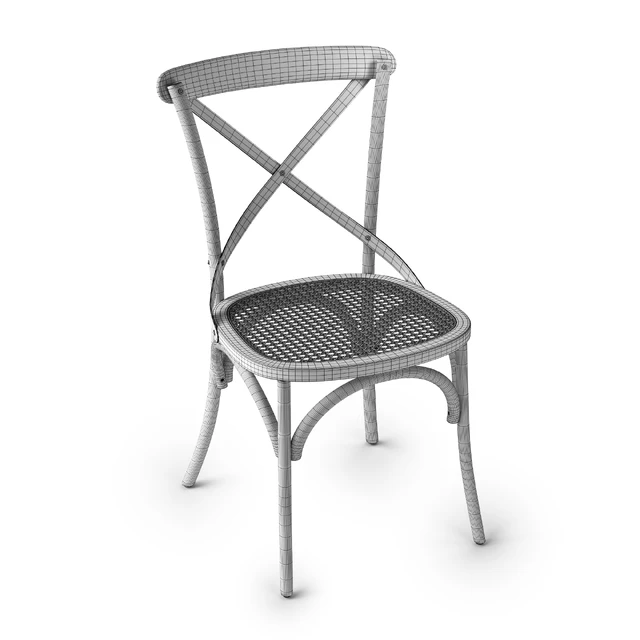 Chair in oak and wicker Cedak — Descargar