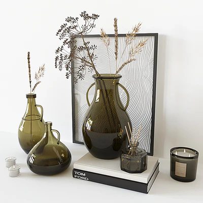 Decorative set with Glass Vase 02 — Ver 2