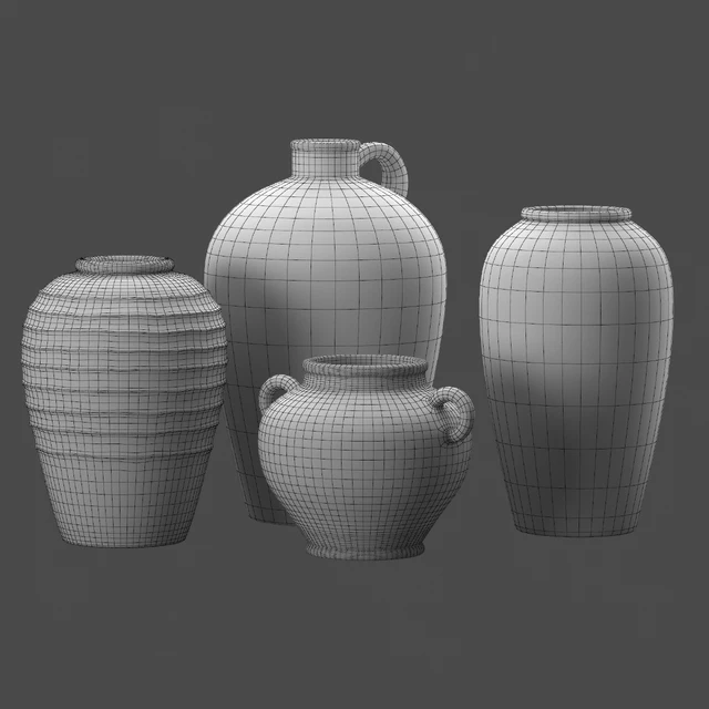 Artisan clay vases set — Скачать
