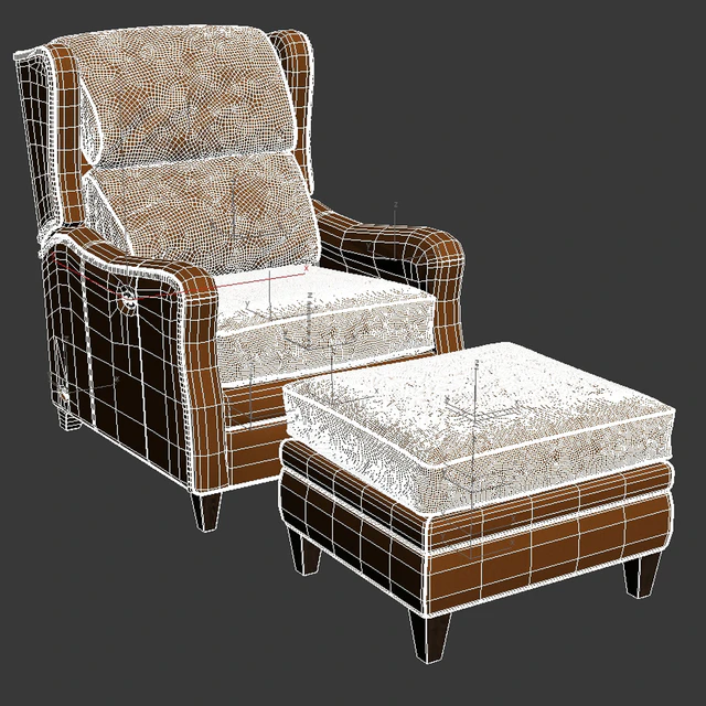 Wesley Hall STEVENSON TILT BACK leather armchair ottoman — Скачать