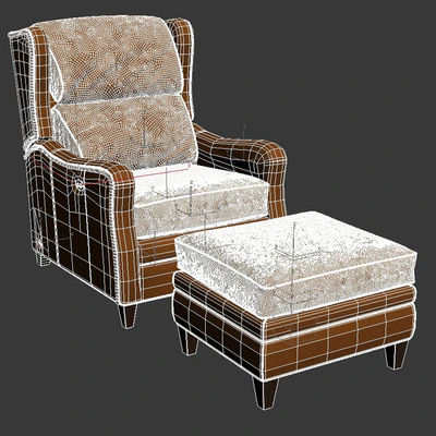 Wesley Hall STEVENSON TILT BACK leather armchair ottoman — Вид 2