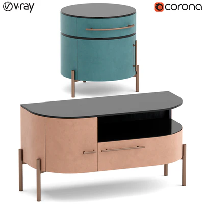 Baxter Plisse small tables — Вид 1