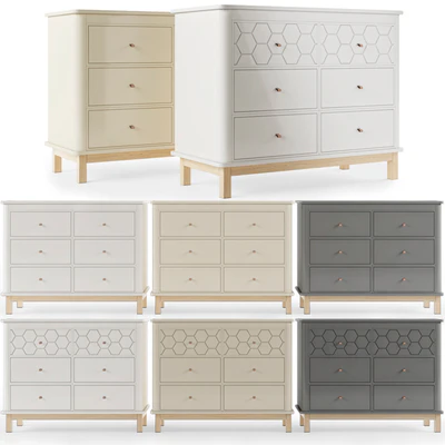 Еllipse-classic \ Classic chest 6 drawers [White, milky, gray] with milling. — Ver 1