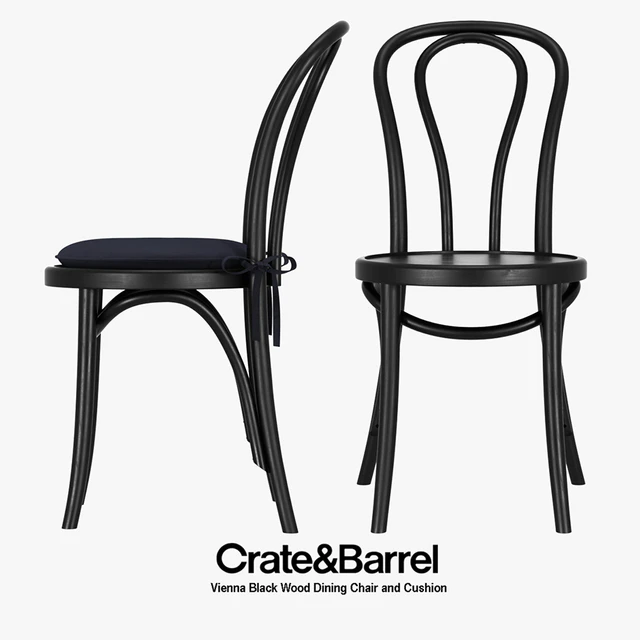 Crate & Barrel - Vienna Black Wood Dining Chair — Скачать