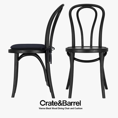 Crate & Barrel - Vienna Black Wood Dining Chair — Вид 1