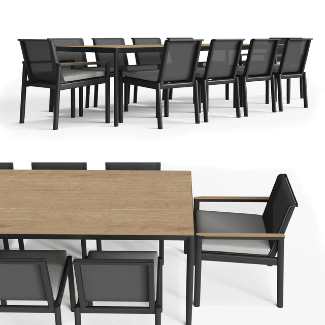 Rh Marino Aluminum Rectangular Dining Table — Descargar