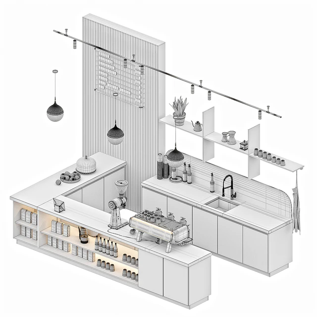 Coffee shop, cafe, coffee machine La Marzocco — Descargar