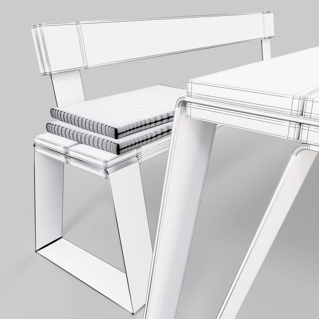 Outdoor furniture VONK table and benches — Descargar