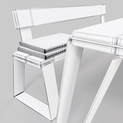 Outdoor furniture VONK table and benches — Ver 3