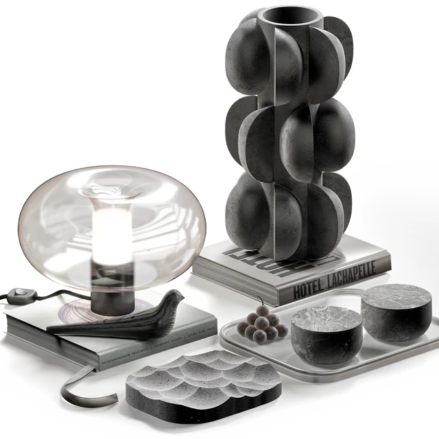Coffee table decor set 045 with lamp — Скачать