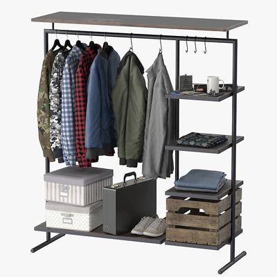 CLOTHES RACK WOOD — Ver 1