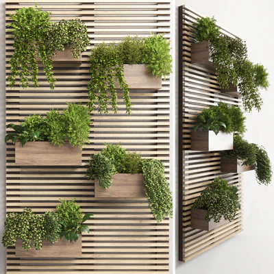 Indoor plant-plant stand wood vase 03 — Ver 2