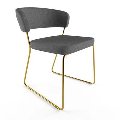 Ashland - Modern Gray & Rosegold Dining Chair — Ver 2