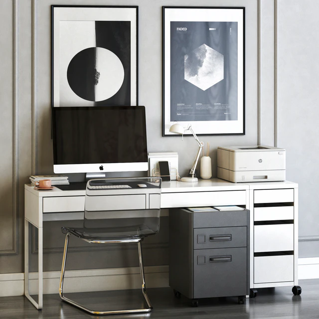 IKEA workplace set with TOBIAS chair, IDASEN drawer unit and MICKE table — Скачать