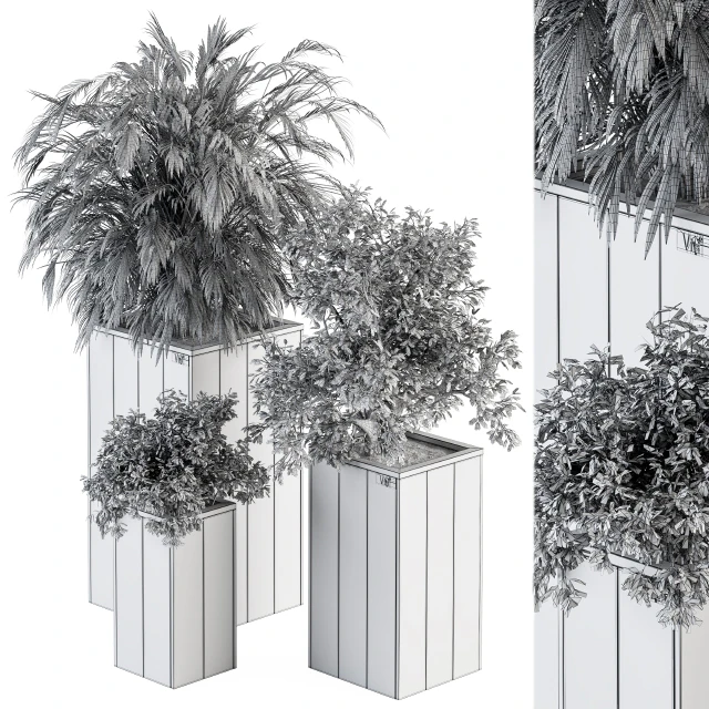 Outdoor Plant Set 297 - Wooden Plant Box — Скачать