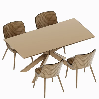 Marlene chair and Sintered x Asterisk Dining Table — Ver 2