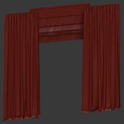 Gray curtains in two colors with tulle. — Ver 2