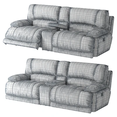 American Signature Furniture Mario 3-Piece Dual Power Reclining Sectional — Ver 2