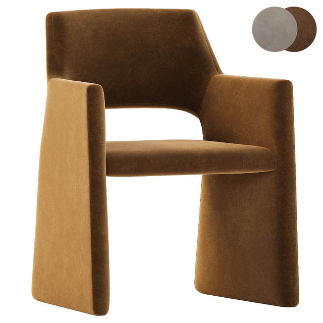 CB2 Foley Faux Mohair Gray Dining Armchair — Descargar