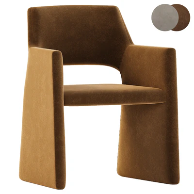 CB2 Foley Faux Mohair Gray Dining Armchair — Ver 3