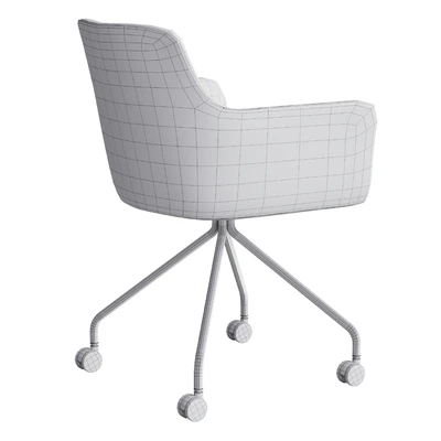 Office chair City by Quadrifoglio, fabric on metal legs with casters — Ver 2