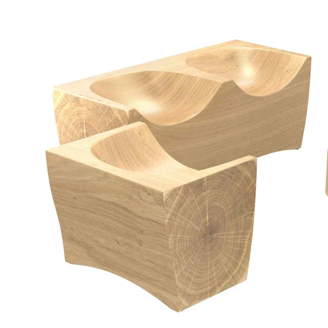 Riva 1920 log armchair and sofa tobi center table 3d model — Скачать
