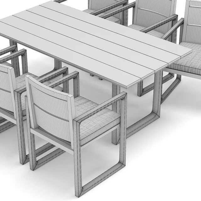 RH Outdoor Navaro restangular table-chair — Descargar