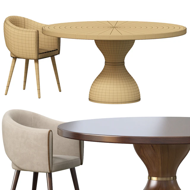 GRACE ARMCHAIR and POINT REYES BOTTICELLI LARGE ROUND DINING TABLE — Скачать