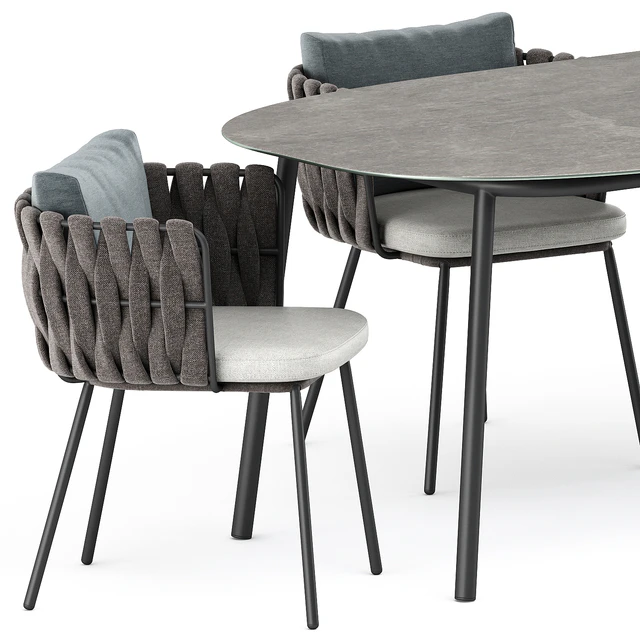 Tosca armchair and Tosca table by Tribu — Descargar