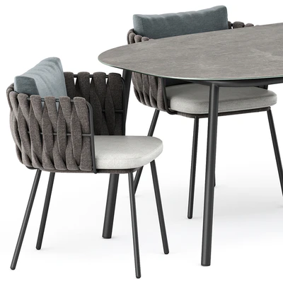 Tosca armchair and Tosca table by Tribu — Ver 2