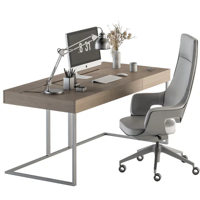 Home Office white and Wood Table - Office Furniture 280 — Ver 3