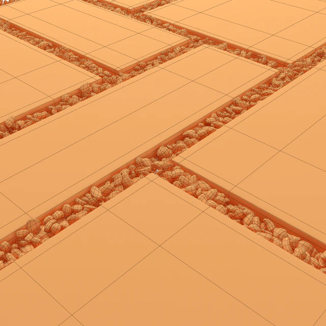 Tile square pebble low 2 n1 / Pebble slabs — Descargar