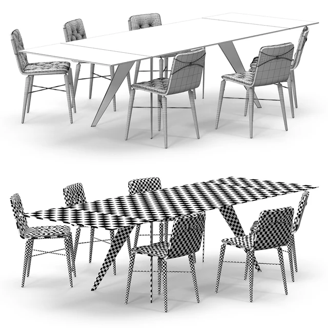 Bontempi Ramos table Kate chairs set — Descargar