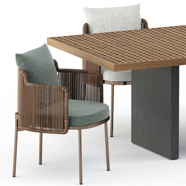 TAPE CORD chair and Quadrado Table by Minotti — Скачать