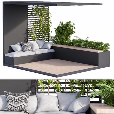 Roof Garden and Balcony Furniture Black Set — Вид 2