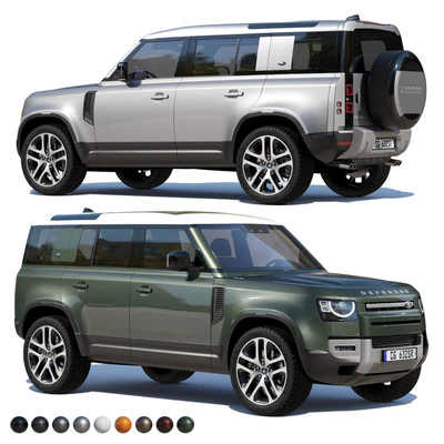 Land Rover Defender 110 mid-poly — View 2