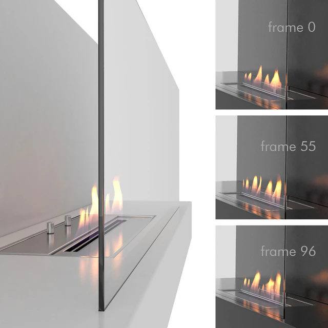 Animated fireplace Clement Nero / Bianco — Descargar