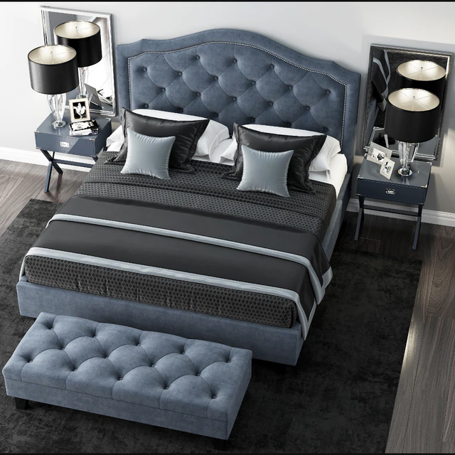 Кровать LuXeo Brentwood Queen Tufted — Скачать