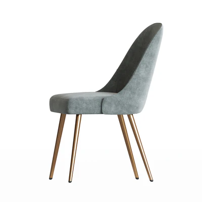 Mid-Century Upholstered Dining Chair Metal Legs Westelm — Ver 2