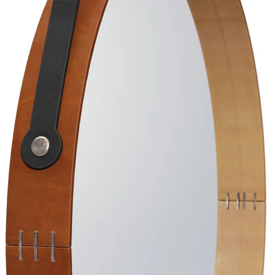 Round leather mirror — Ver 2