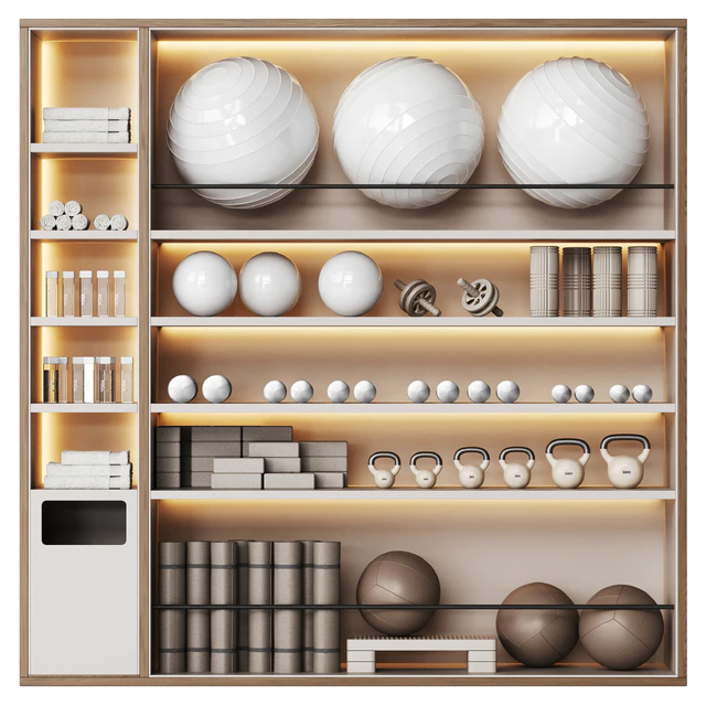 A wall with a rack for gym equipment 2 — Descargar