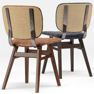 Drifter Industrial Loft Leather Dining Chair — Вид 2